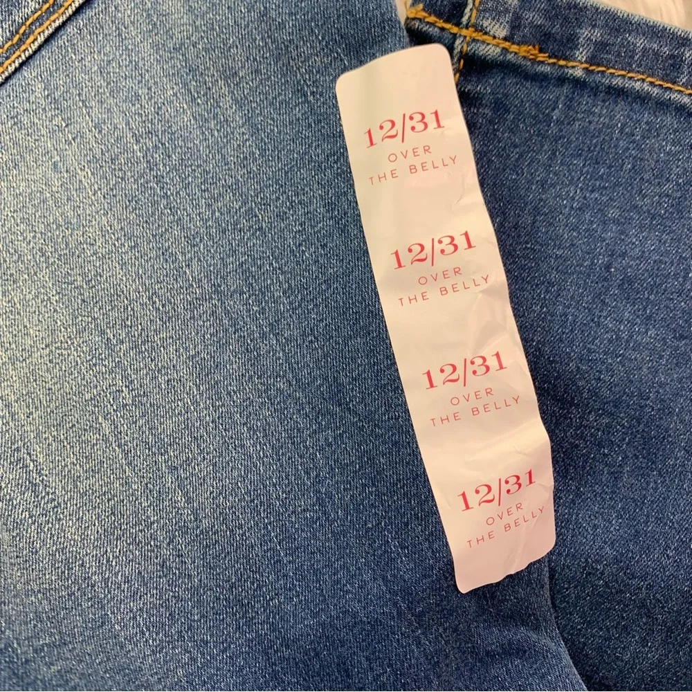 Isabel maternity crop skinny jeans crossover panel‎